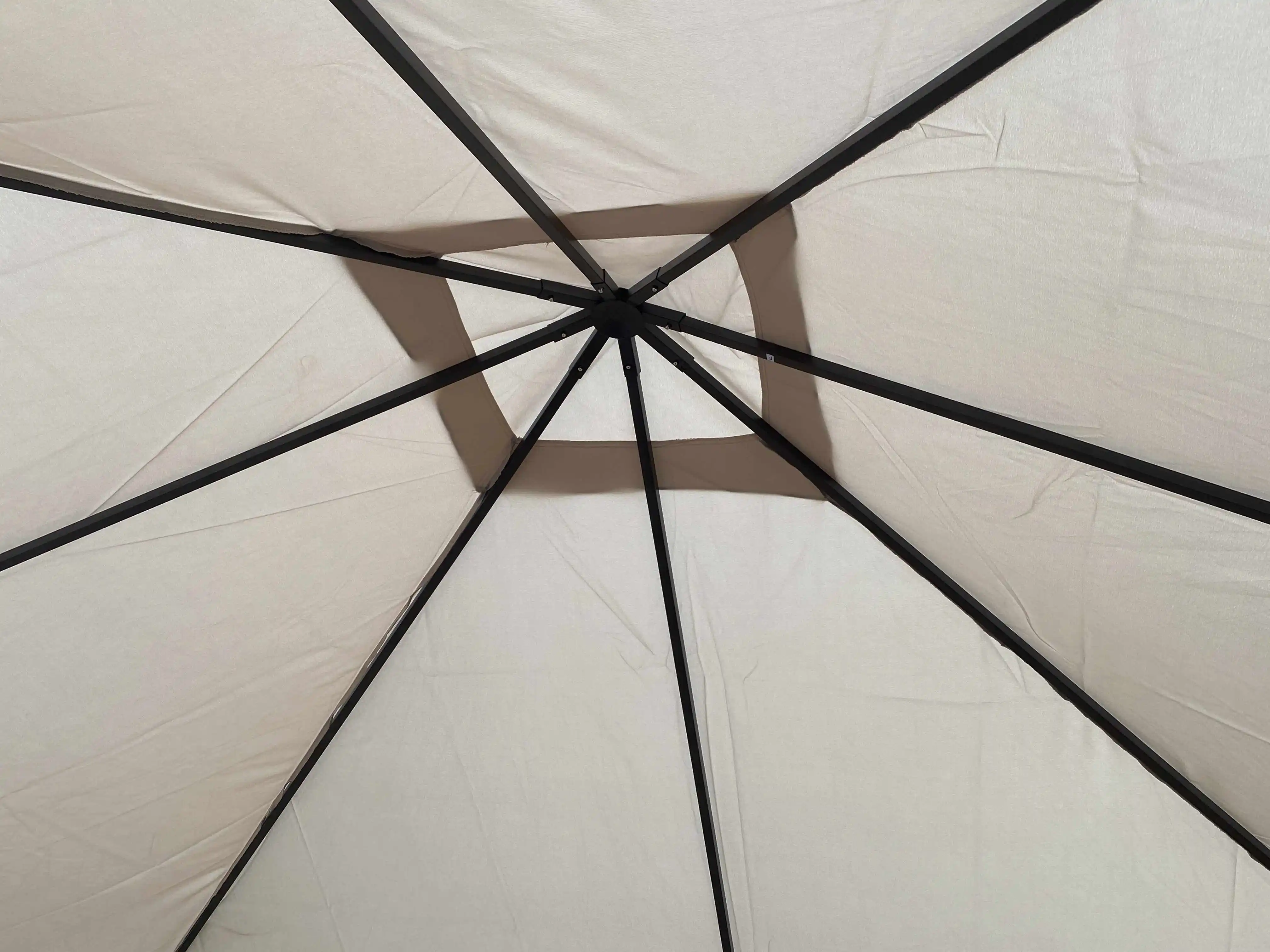 3X3M Outdoor Steel Garden Gazebo With Mesh Curtain Panels