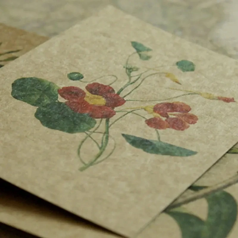 Vintage Rose Kraft Postcards - Add a Touch of Elegance to Your Greetings!