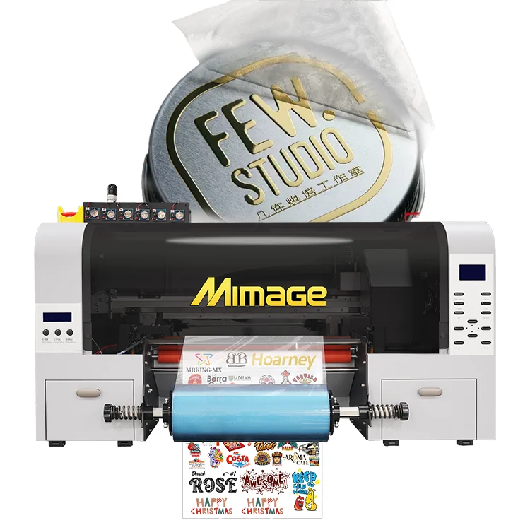 Economical DTF UV Printer 30cm Roll to Roll 3D Inkjet UV DTF Printer With Roller Printing Machine for Crystal Label
