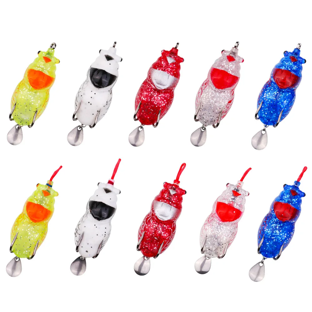 Spot Cheap 6cm14g Wobblers Artificial Soft Cicada Frog Fishing Lures Top Water Baits Floating Wobblers Pesca Black Bass