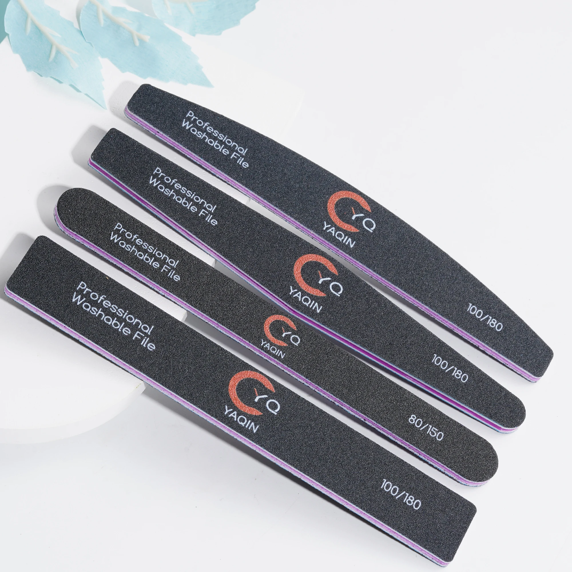 Professional Sandpaper Square Nail File Oem Manicure Black Emery Nail Files 80/80