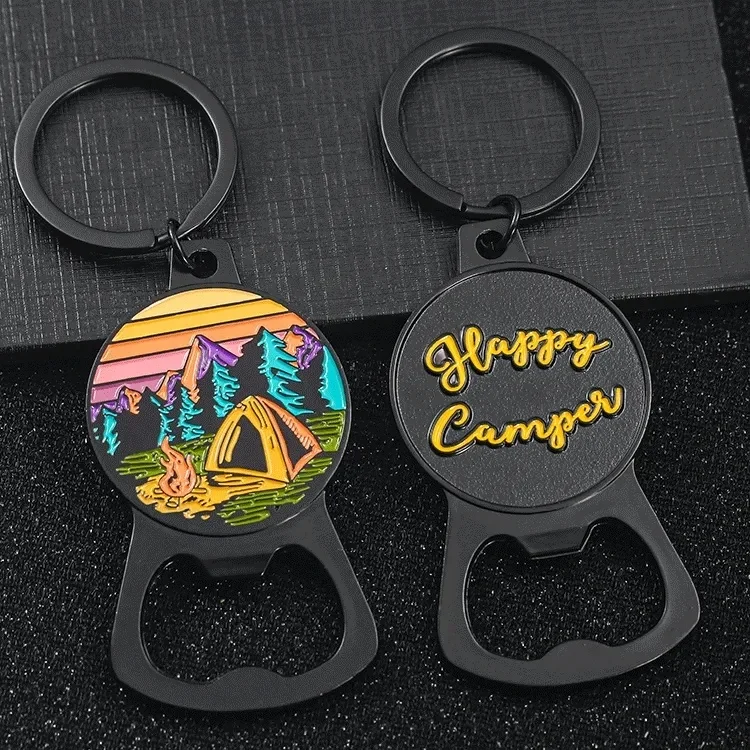 Free Sample Key Chain Beer Opener Soda Can Metal Decapsuleur Bottle Opener Keychain Custom Logo Brass Bottle Opener Magnet