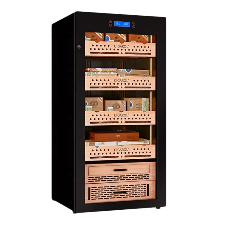 CIGAROL 2000pcs Capacity Precise Humidity Controlled Electronic Cigar Humidor Cabinet With Spanish Cedar Electronic Humidor