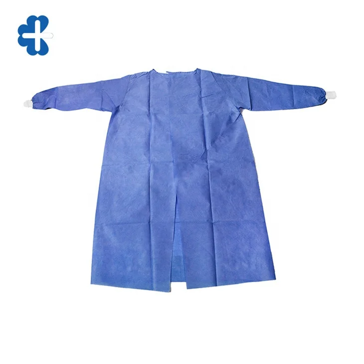 China Manufacturer  Suning  SMS Surgical Gown Hospital Disposable Knit Cuff  Isolation Gown