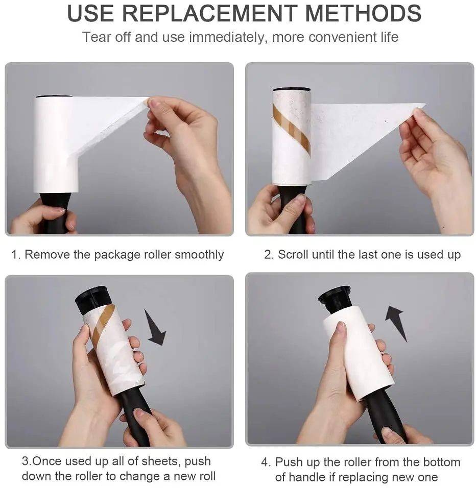 480 Sheet Extra Sticky Lint Roller Pet Hair Remover for Clothes