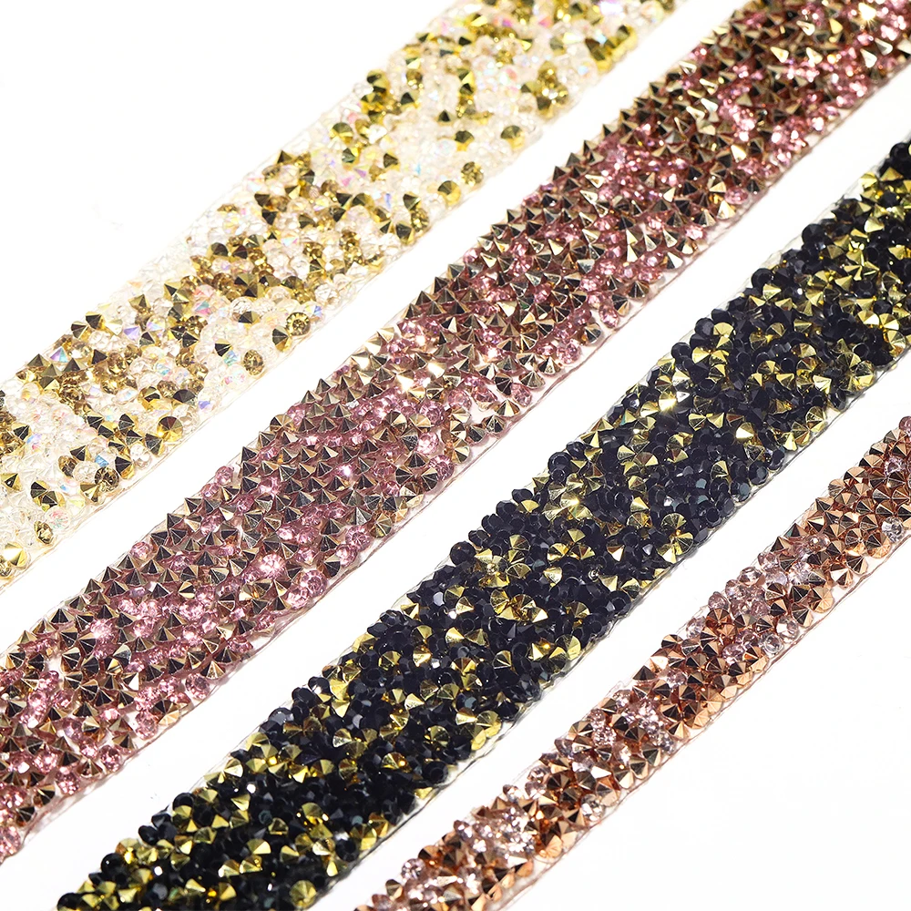 5 Rolls Self Adhesive Crystal Rhinestone Ribbons 7.5 Yards DIY Decoration Sticker Roll Glitter Bling Rhinestone Sticker Ribbon