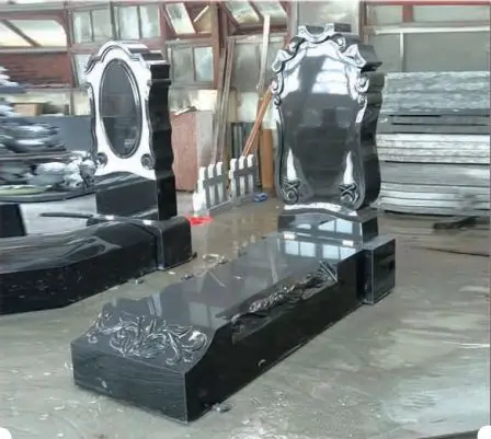 Black Galaxy Granite Elegant One Person Headstone Big Royal Tombstone
