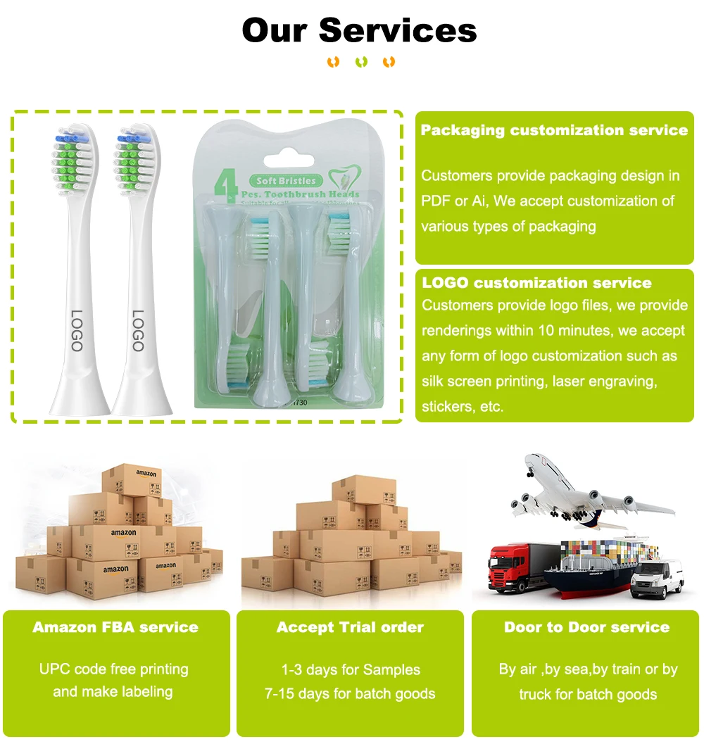 Wholesale Genuine US Dupont round-end filaments Toothbrush Replacement Heads for Gum Health HX9023/65