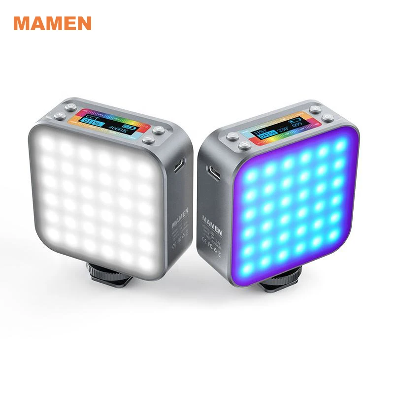 MAMEN Mini Portable 60 Bi Color 36 Rgb Magnetic Led Light Full Color Rgb Photography Light Kit Professional Audio Video Lighting