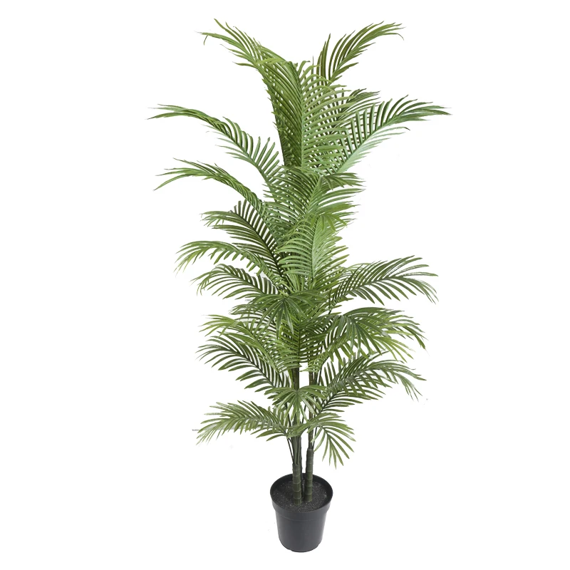 Hot sale mini plastic plant potted hawaii palm tree for indoor  decoration outdoor decorative artificial trees bonsai