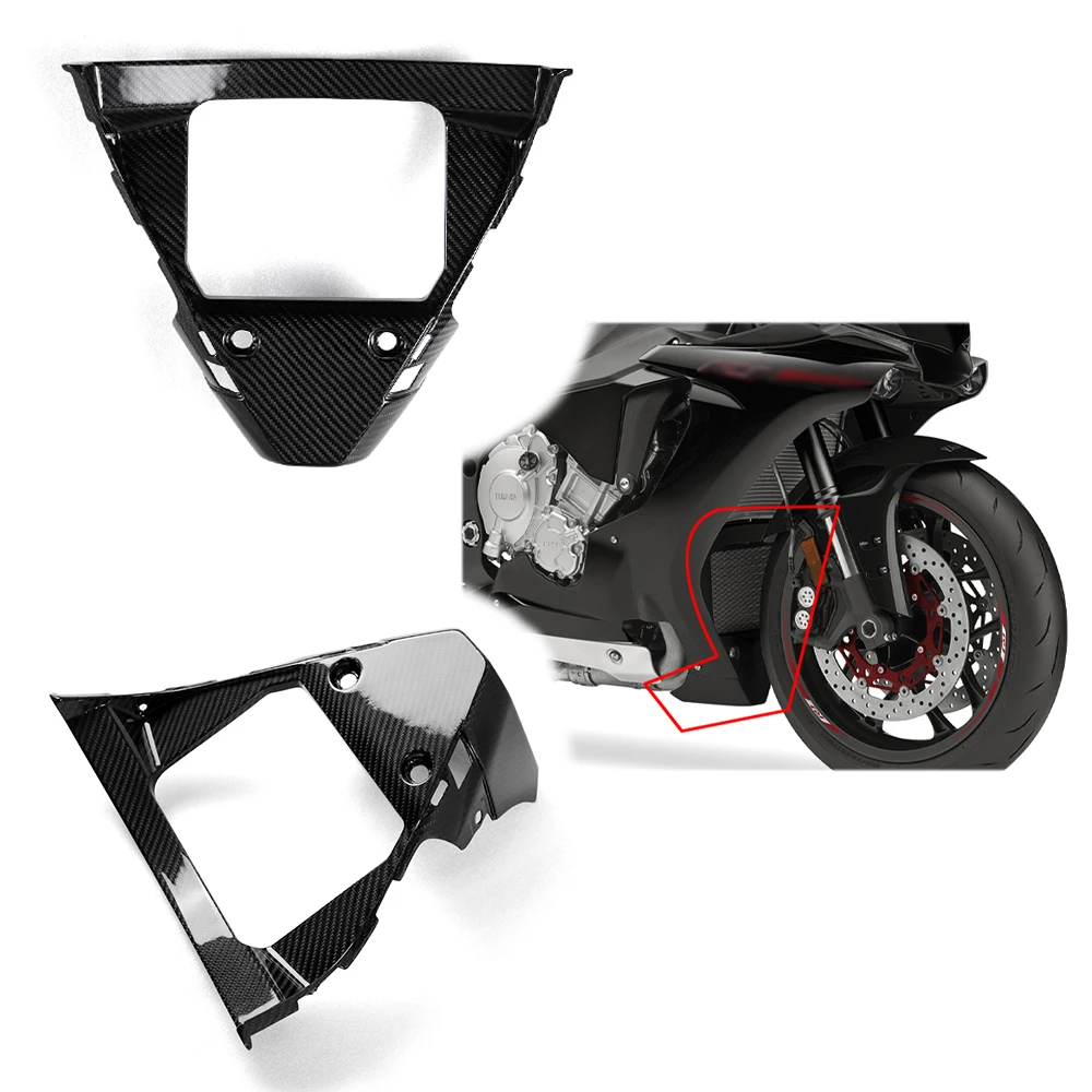 100% Dry Carbon Fiber Motorcycle Radiator Protector Fairing V Panel V-Panel Radiator Guard for Yamaha R1 R1M 2015 2016 2017 2018