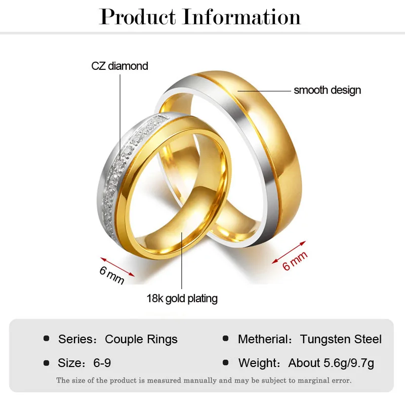 Dropship Dubai Tungsten Ring Jewelry Diamond Couple Ring For Engagement Wedding Gift