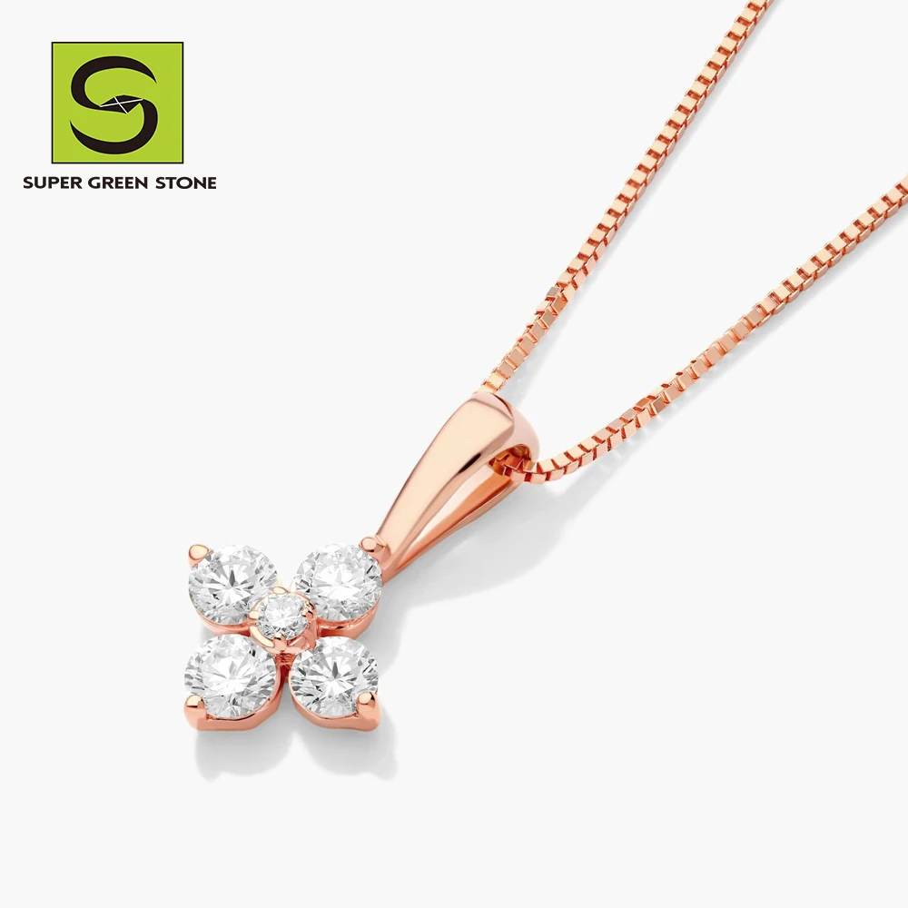 SuperGS SGSN017 лабораторный бриллиант под заказ, серебряное мужское украшение из белого золота, кулон 14 карат, кубинское ожерелье на цепочке