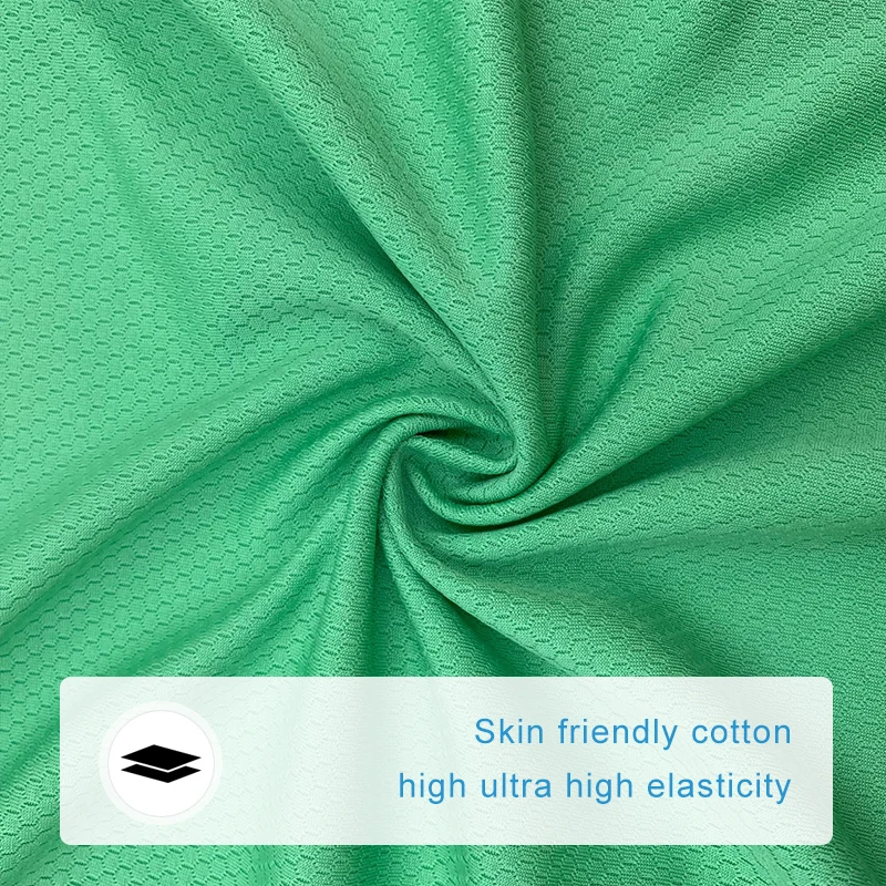 No8871100% Polyester Knit White Athletic Honeycomb Hexagon Diamond Sports Mesh Jersey Fabric for Football Soccer Sportswear Weft