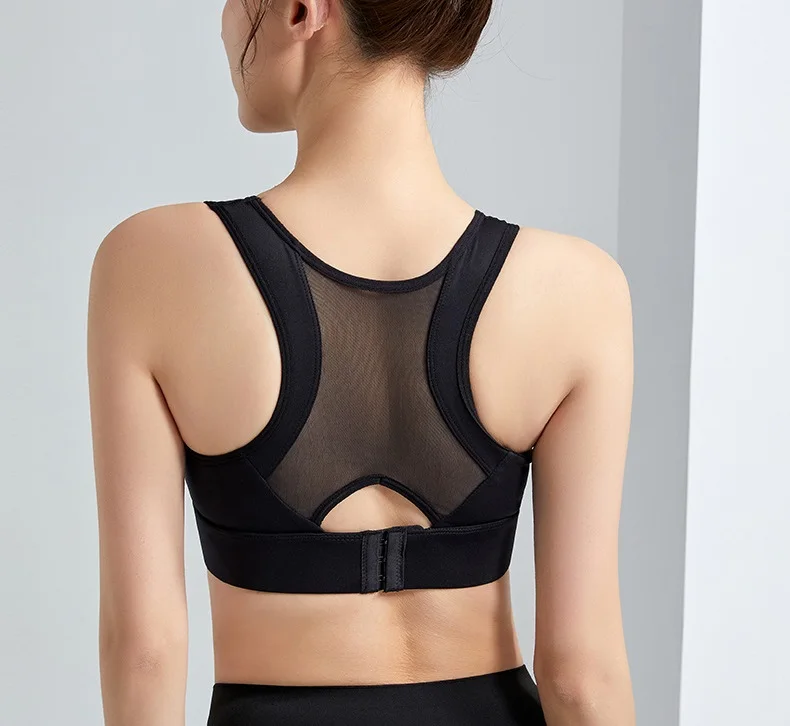 Plus Size Women Sports Underwear Jogging Shockproof Push-up Yoga Beauty Vest Steel Less Ring Bra