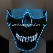 Rave Neon Best Quality Half Face EL Wire Halloween Party Hot Cosplay Scary Face Death Mask LED Mask