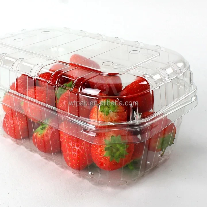 strawberry punnnet fruit plastic clamshell with air gap and side holes for fresh fruit storage and packages boxes