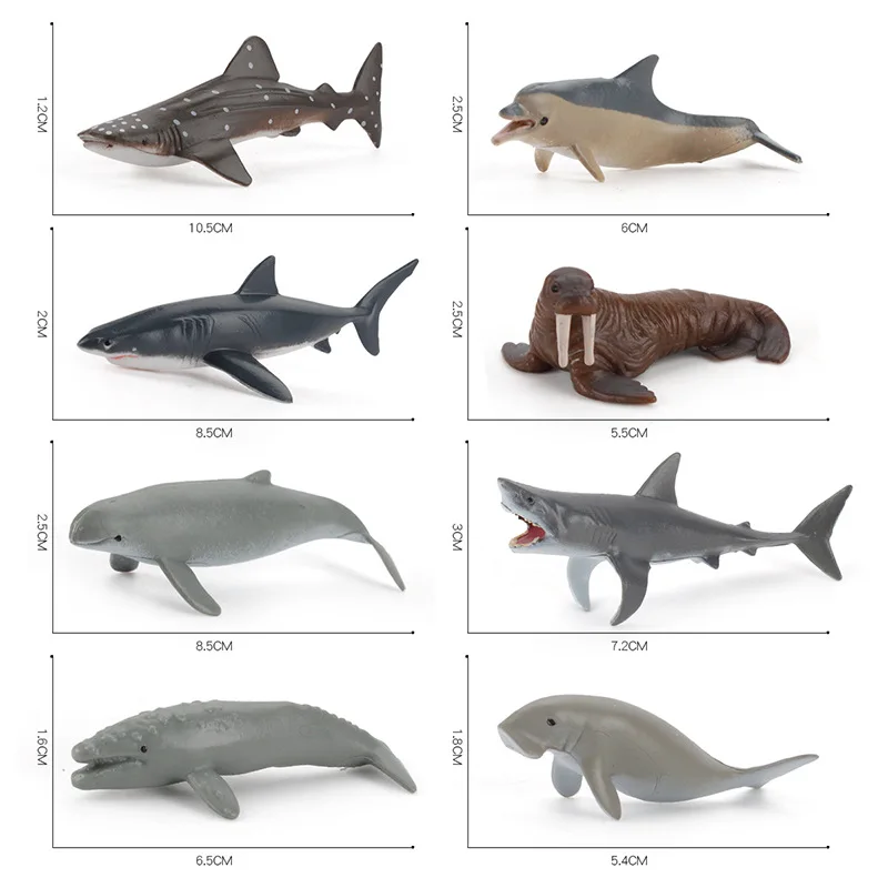 Wholesale PVC Marine Animals Solid Simulation Ocean Animal Figurines Toys Sea Lifelike Model Plastic Animal Toys