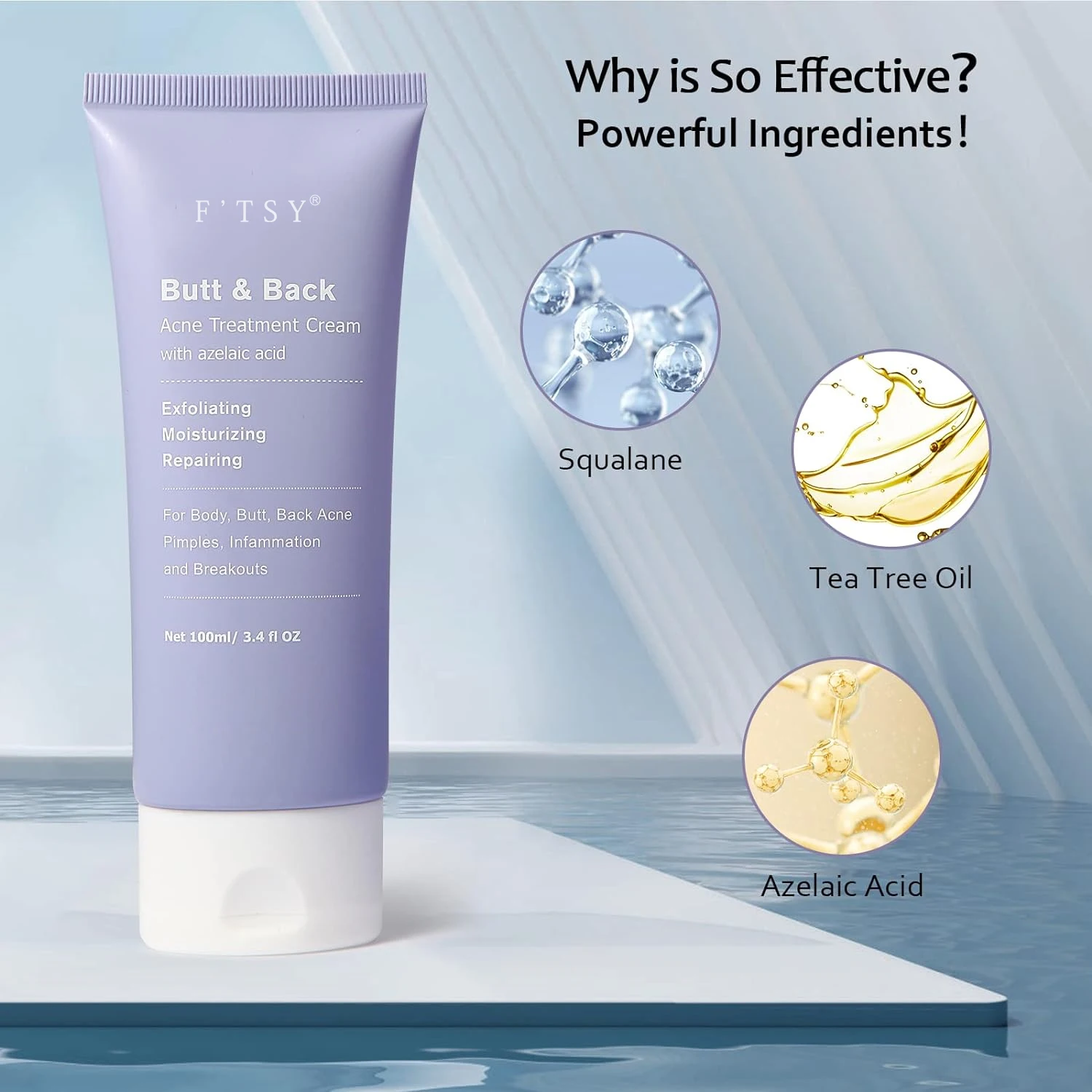 Private Label Acne Treatment Butt Acne Clearing Face Azelaic Acid Acne Cystic Scar Treatment Hormonal Cream