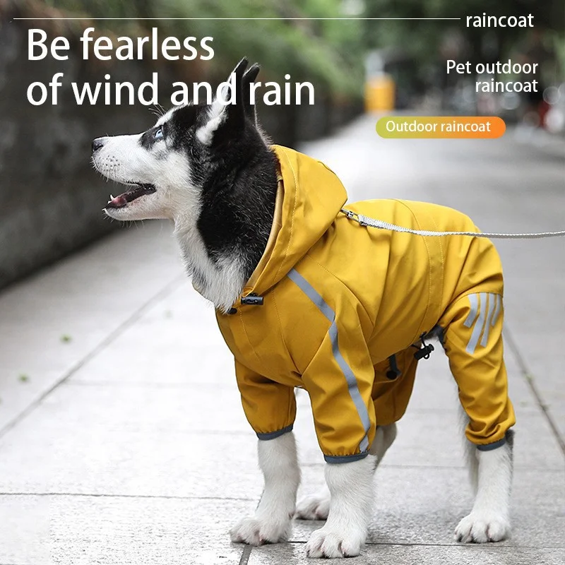 Luxury Reflective Adjustable Hard Shell Pet Dog Raincoat Quick Release Buckles Small Size for Winter