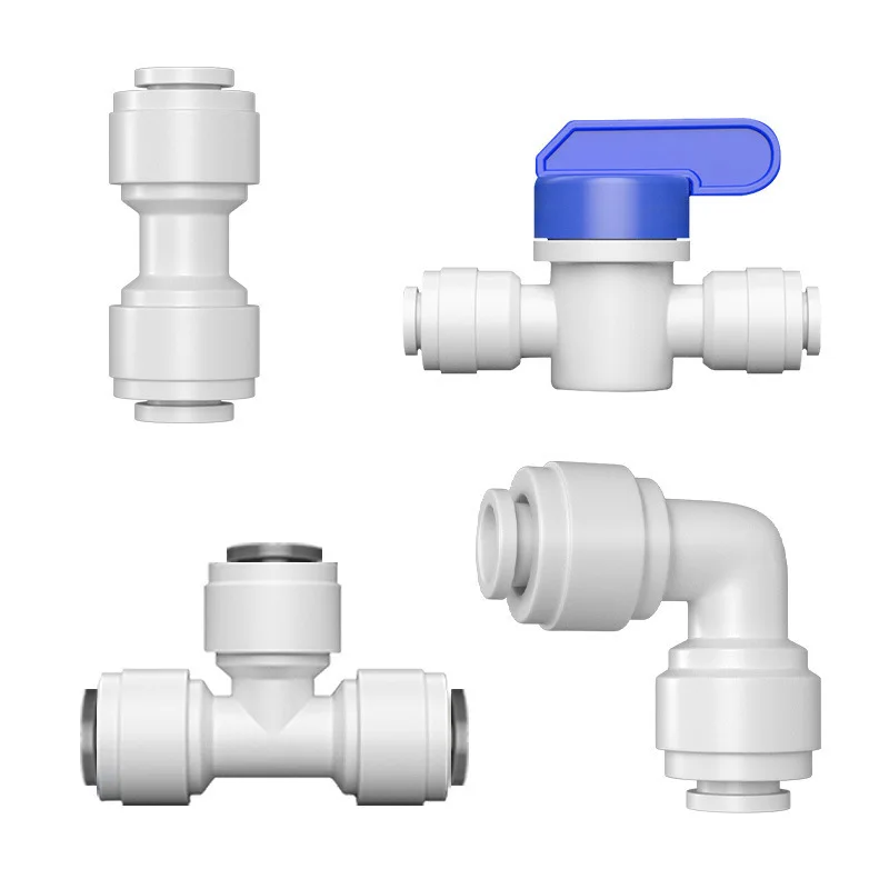 RO Tubing Elbow Connector 90 degree Water Line Fittings 1/4 Push to Connect Fittings for RO DI Water Filter System