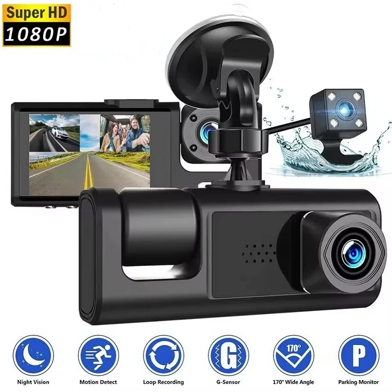 Lingtong 6248-1084-0308-2.0-inch IPS-V09 Real Triple Record Plus Weighted Force Car Video Recorder