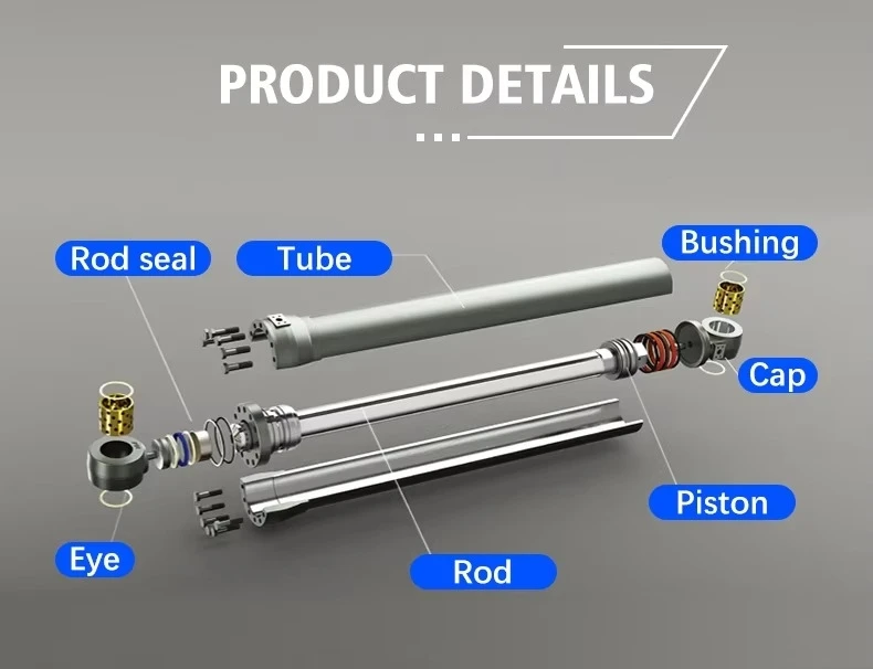 Customizable Excavator High Quality Engine Parts Double action port machinery hydraulic lifting cylinder Loader oil cylinder