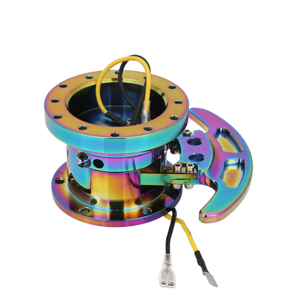 Titanium Blue Universal Racing Aluminum , Steering Wheel Quick Release Hub Tilt Up Of Steering System