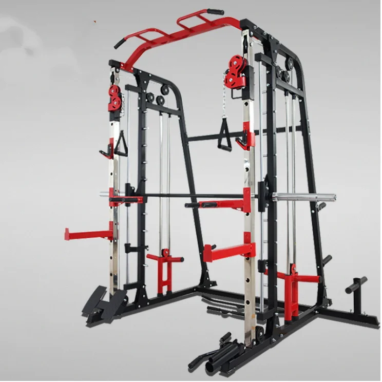 Manufacture smith machine gym rack multifunctional squat rack bodybuilding trainer commercial barbell frame fitness equipment