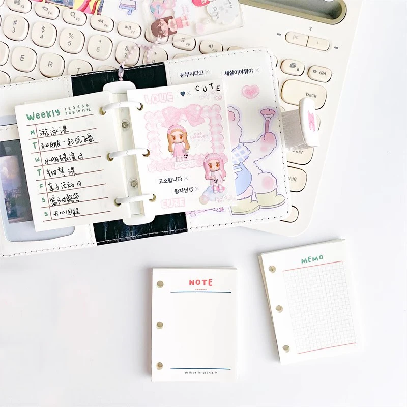 A8 3Holes Loose Leaf Notebook Refill Spiral Binder Inner Page Weekly Monthly To Do Inside Replaces Paper schedule Diary