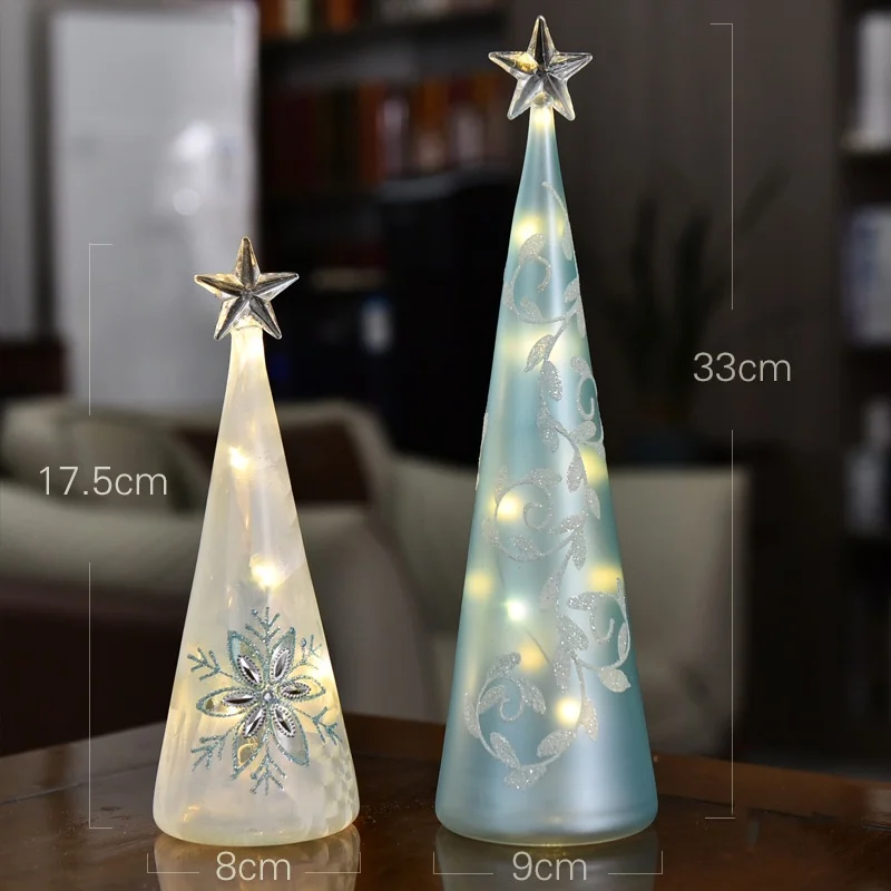 Hand-Painted Glass Crafts With Led Light For Tabletop Home Decorations Gift Christmas Glass Angel Ornament