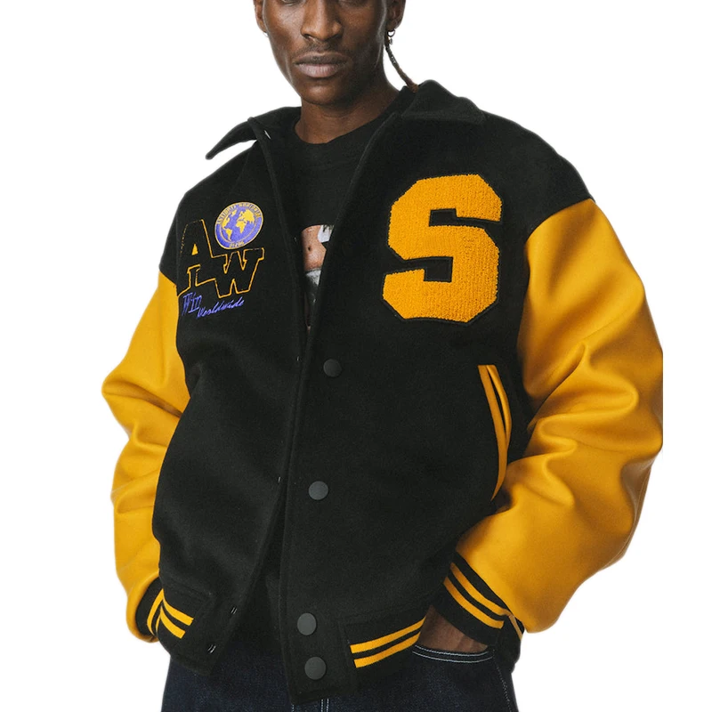 Custom varsity jacket for men university baseball letterman jacket men clothes varsity jacket manufacturers