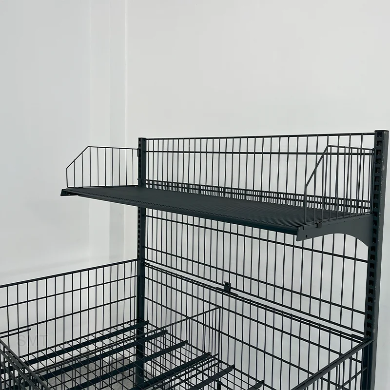 Supermarket Wire promotion table Folding Wire Mesh Display Basket Retail Wire Dump Bins