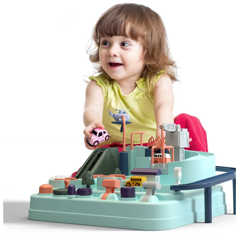 
XYB Funny Education Kids Toys Rail Cars Pass Adventure Track Level Game Toy 