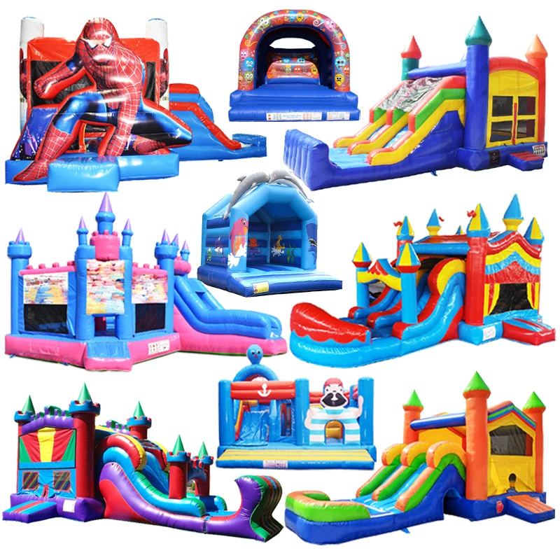 Bounce House Jumping Bouncer Bouncy Castle Inflatable Pastel Mini Water With Slide Fire Truck Tiger Outdoor Ca Cheap Kids