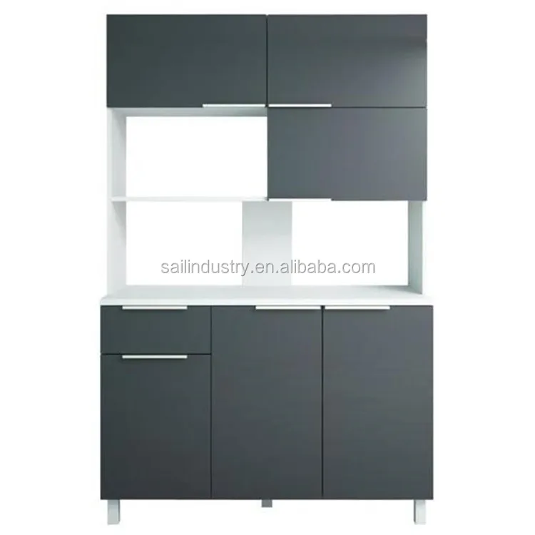 Modular High Gloss White wooden dining kitchen cabinet