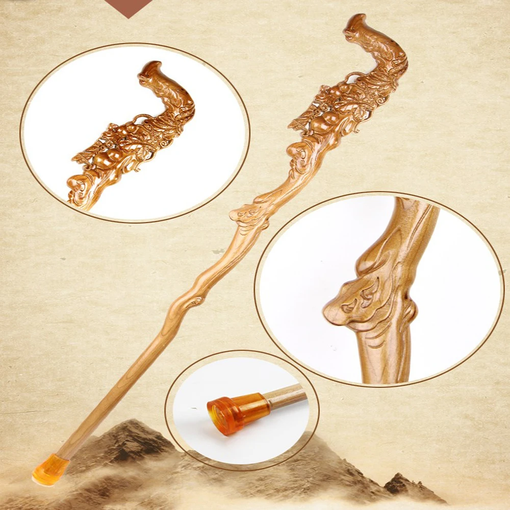 High quality Vintage Wooden Walking Stick With Decorative Brass Handle Designer Brown Wood Cane Walking Stick