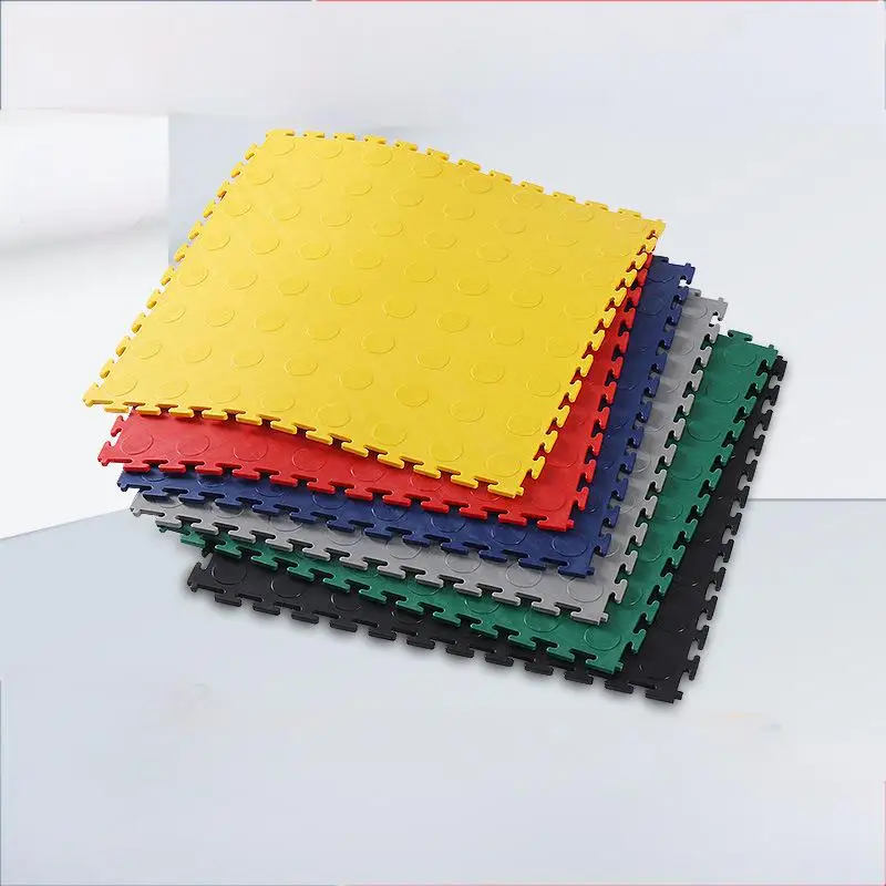 40*40cm*6mm PVC Interlocking Soft Garage Floor Mats Removable Used for Car Beauty Swimming Pool Indoor and Outdoor Anti slip