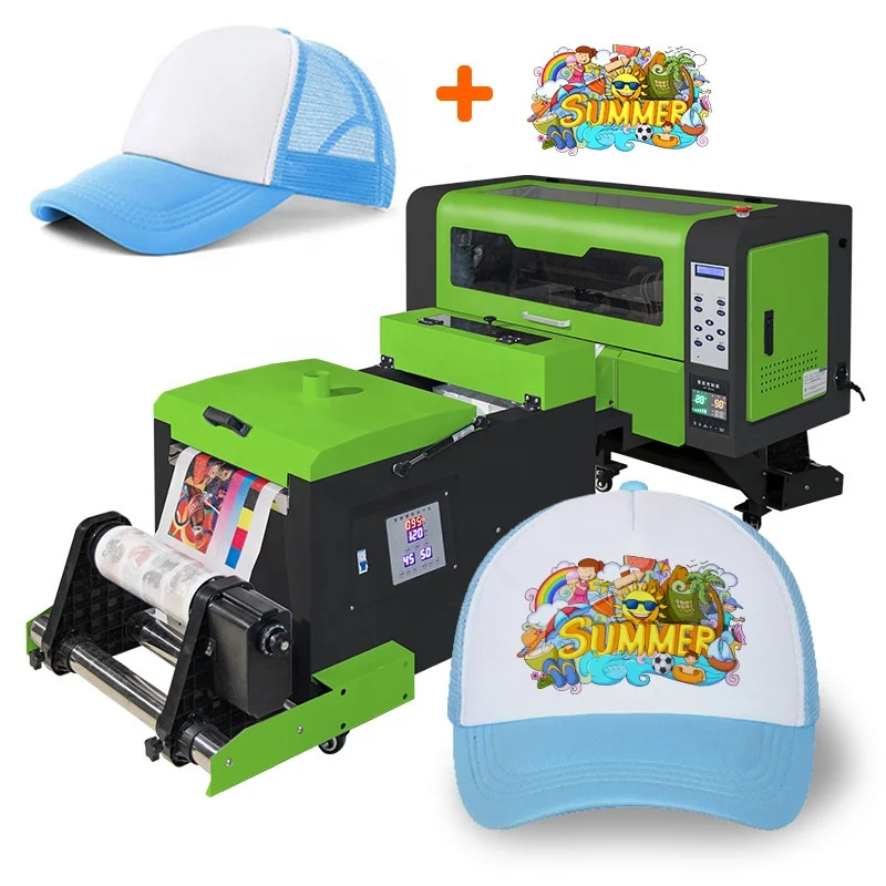 2 Printheads A3 XP600 white toner DTF printer t-shirt printing machine with shaker and dryer