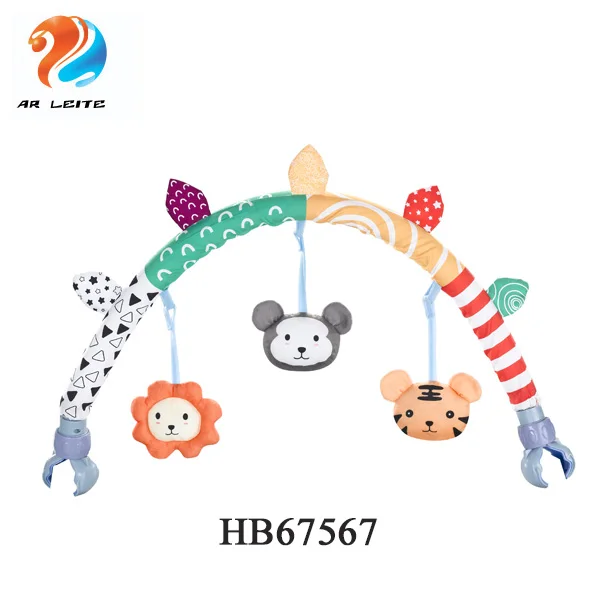 Cute Baby Crib Comfort Play Arch With Mirror Hanging Toy Bed Bell Mobile  Stuffed Animal with Sound Baby Stroller Toy