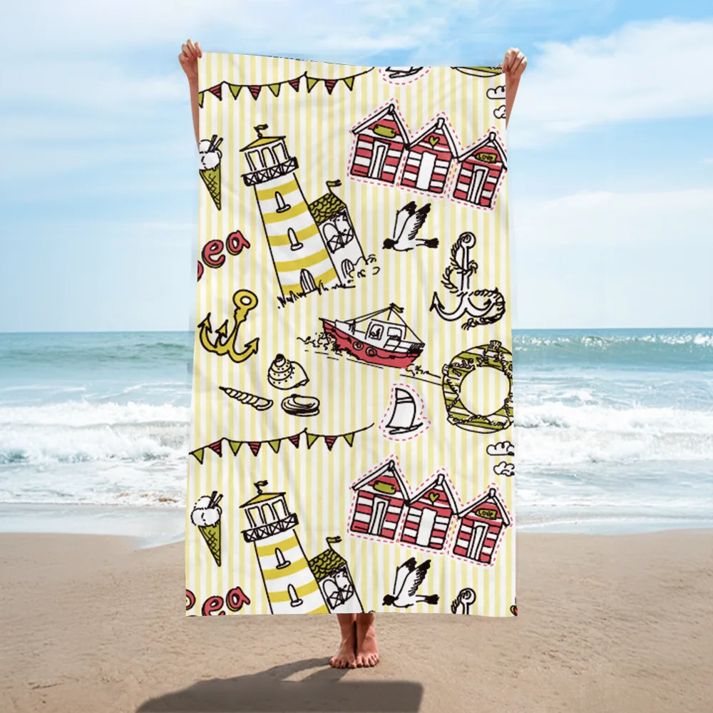 Custom Print Hawaii Swim Oversized Bulk Wholesale Large Digital Printed Quick Dry Luxury Microfiber Beach Towel