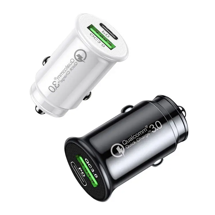  18W PD Car Charger QC 3.0 Fast Charging Power Mini Adaptor For Iphone 11 12 Pro Max Samsung S10 S20 S21 Plus Ultra Note