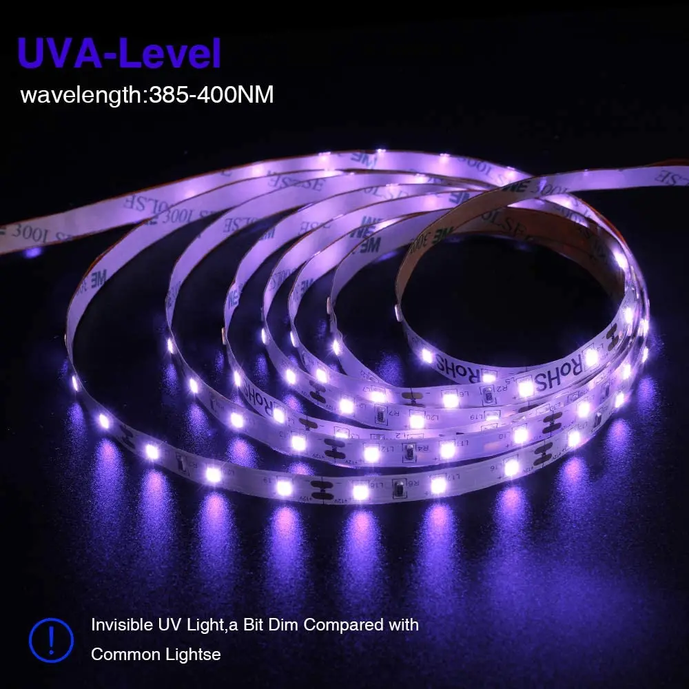 260-280nm UV LED strip light 12/24V UVC Ultraviolet LED Strip 3535 UV LED Tape