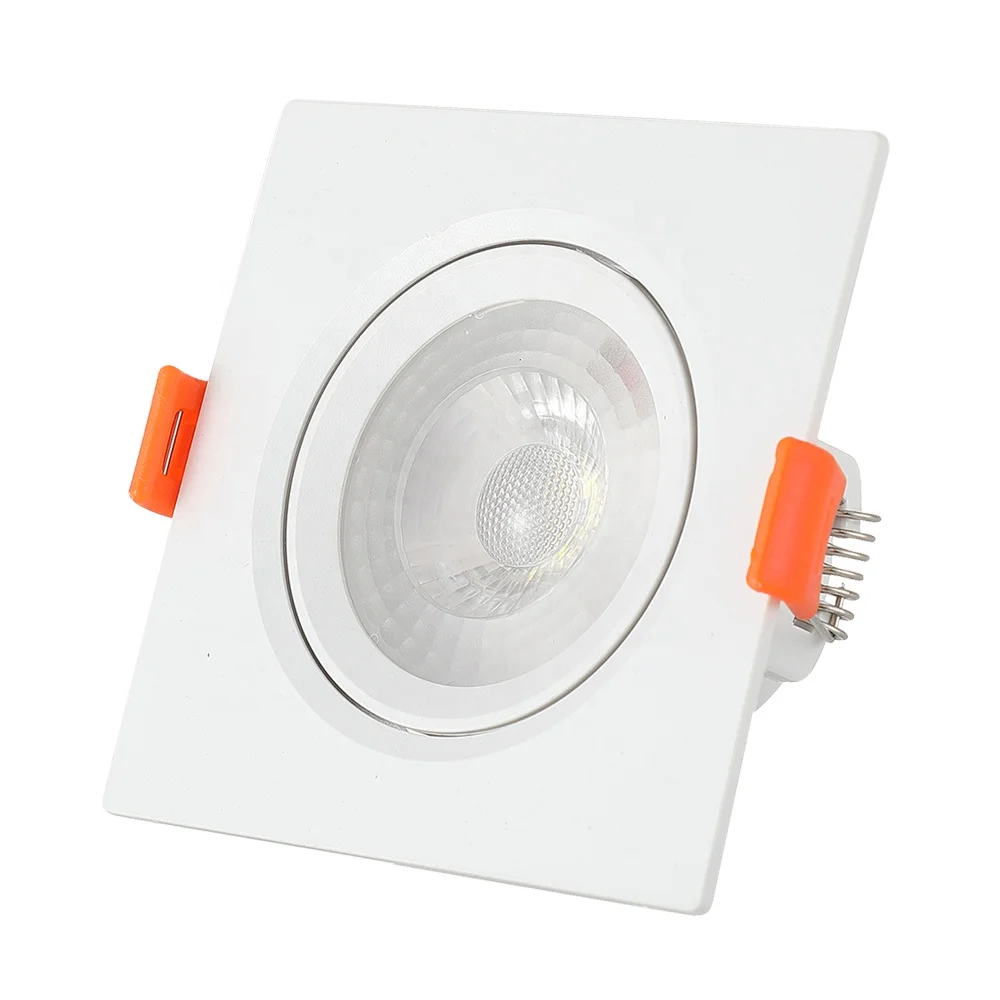 Commercial indoor square adjustable dimmable color mini recessed cob ceiling aluminum led spotlight