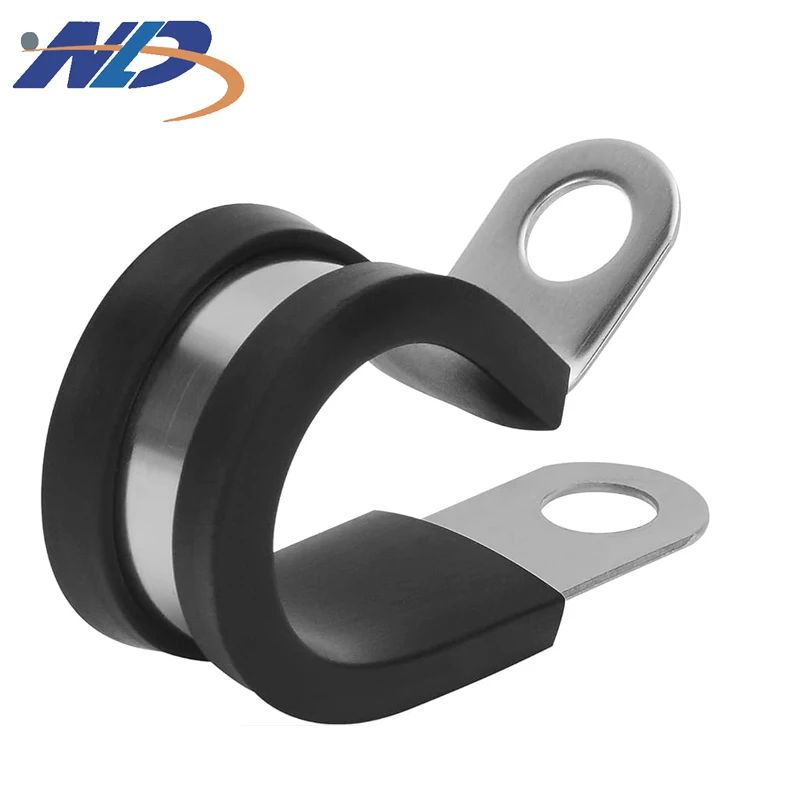 NLD Manufacturer High Quality EPDM Rubber Coated P Type Pipe Clamps Cable Accessories P Clip Pex Clamps