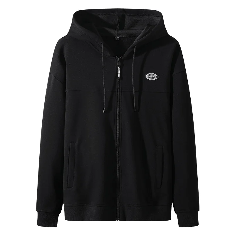 ANSZKTN Spring Autumn Clothes Men Plus Size 4xl Outwear Hooded Coat Casual Patchwork Fashion Black Jacket