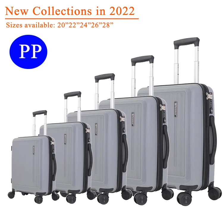 Low MOQ Strong PP Material  Business Trolley case for Man  Hard Shell Safety Carry on Suitcase