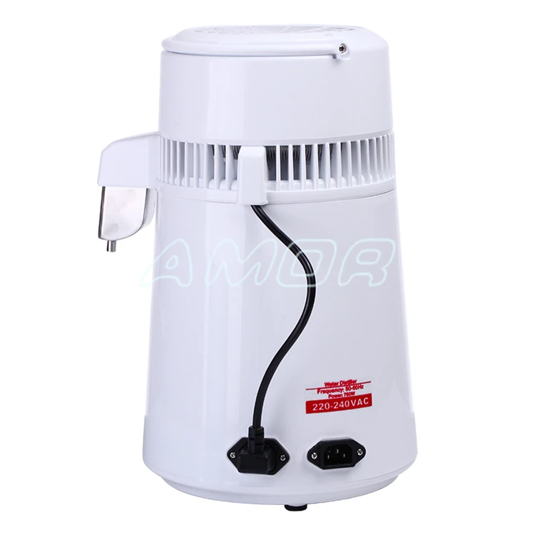 White Stainless Steel Home Water Distiller with 4 Liter Jug