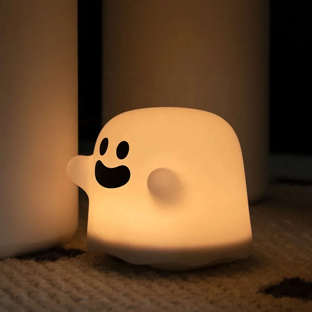 Ghost Night Lamp Cartoon Usb Rechargeable Sleeping Light Touch Sensor Bedroom For Kid Gift Children