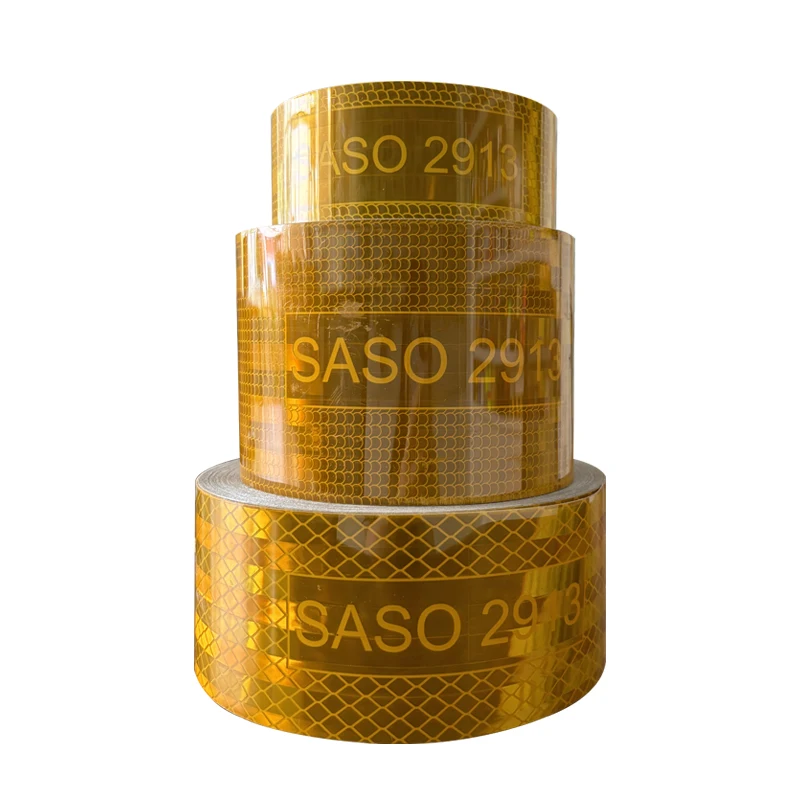 MANCAI Saso 2913 Truck Warning Metalized Micro Prismatic Reflective Sticker Tape Saso 2913  Reflective Tape